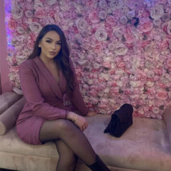 ZARA PINK & BLACK FULLY LINED HOUNDSTOOTH BLAZER DRESS - Picture 3 of 15